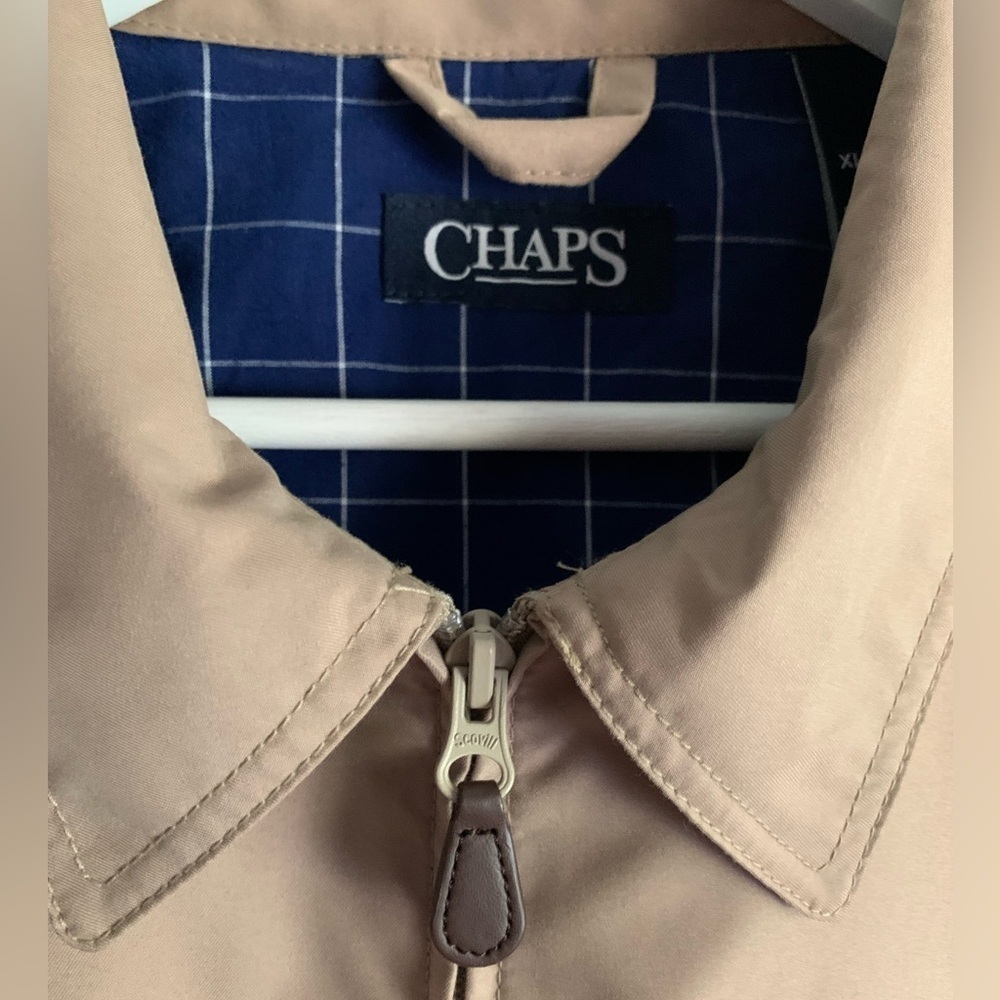 🧥 Chaps Harrington Jacket Tan Full Zip Cotton Jacket XL NWOT - Picture 5 of 8